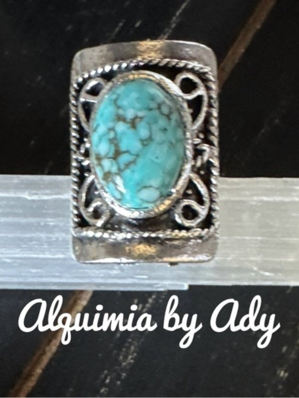 Statement adjustable ring + turquoise